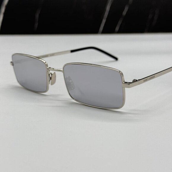 NEW SAINT LAURENT SL252 004 UNISEX SILVER SUNGLASSES SAINT LAURENT SL 252 004 - Picture 7 of 12